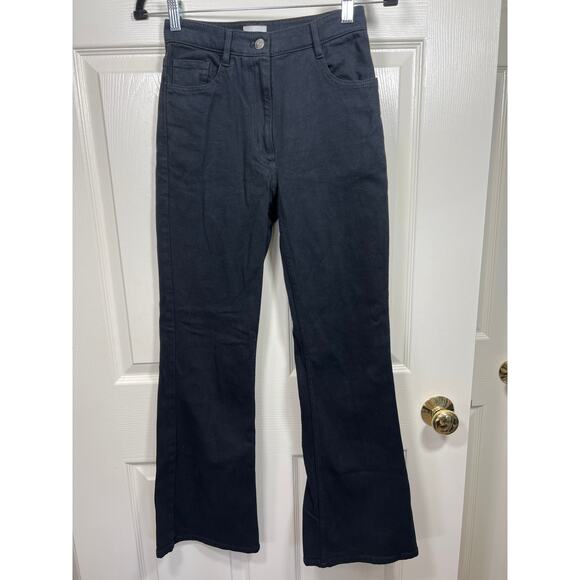 Aritzia Wilfred Free Womens 2 / 26 Two Step High Rise Flared Black Pants Trendy - Picture 1 of 7